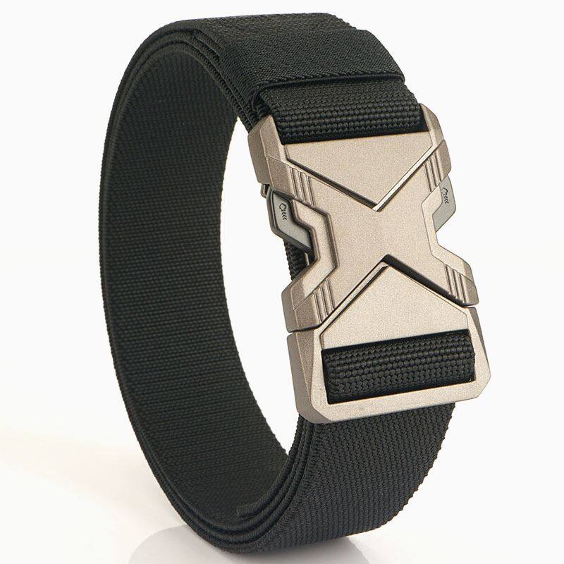 TACTICAL BELT ALLOY NYLON BELT STRETCH MENS OUTDOOR WEAVING QUICK DRY MILITARY TRAINING ADJUSTABLE ELASTIC DENG