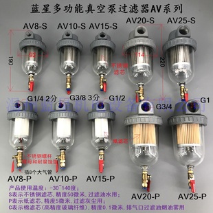 2寸 多功能真空泵油水过滤器气水排气油雾4分 KF25 6分 KF16