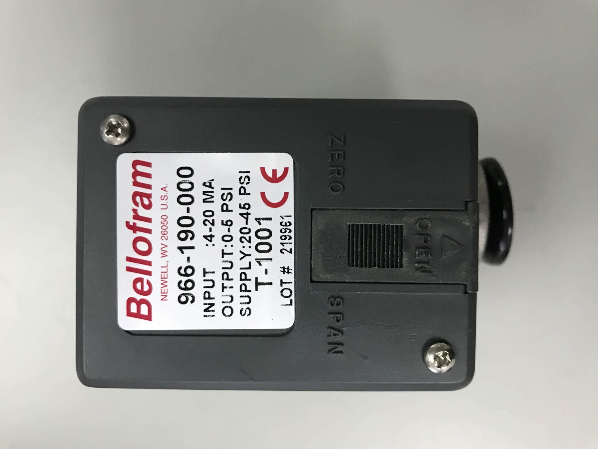 全新原装正品美国BELLOFRAM电气比例阀966-190-000