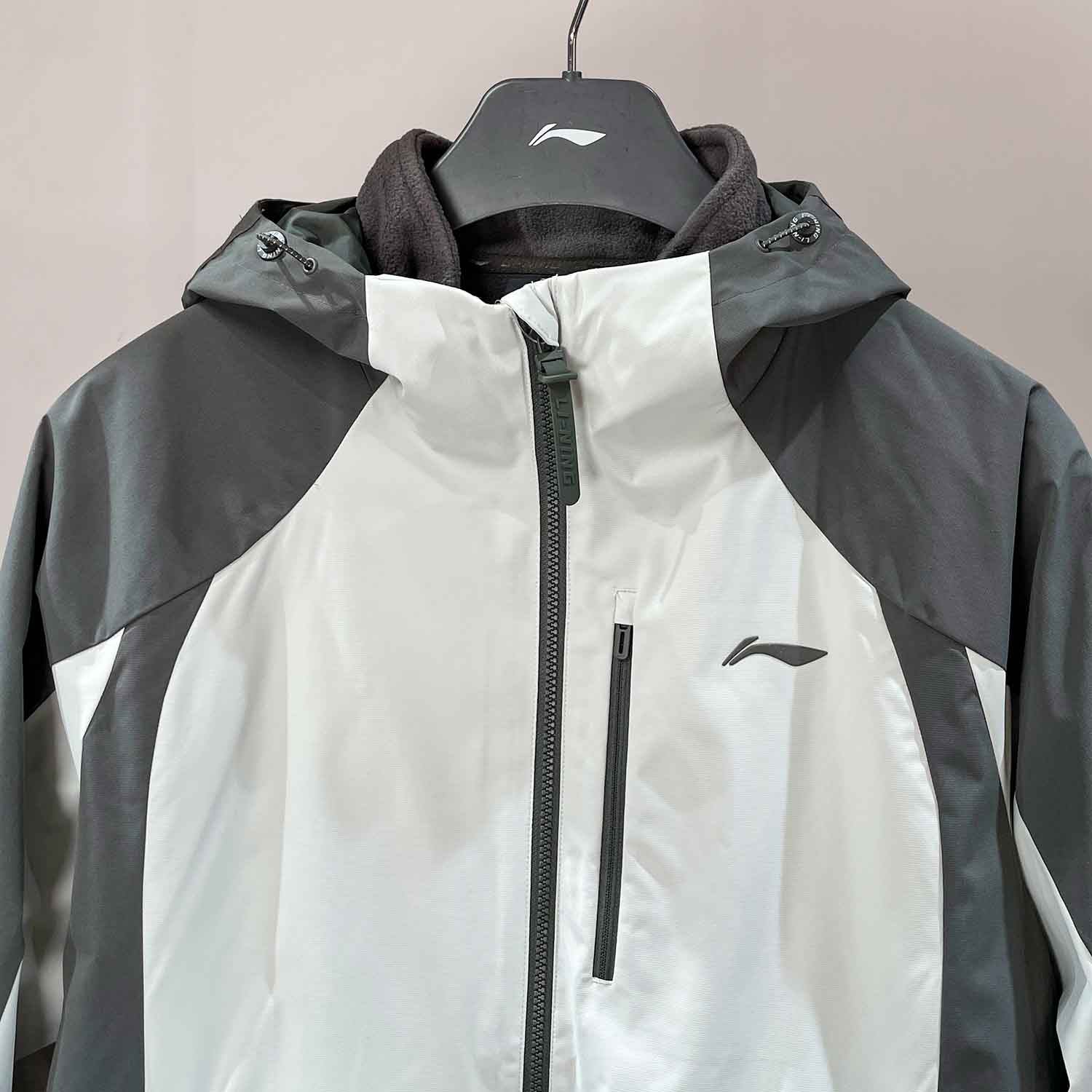 李宁男子外套2024冬季新款防风加厚加绒三合一运动风衣AWBU009