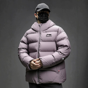 李宁2025冬季 男子CBA篮球系列保暖舒适宽松加厚休闲运动棉服 新款