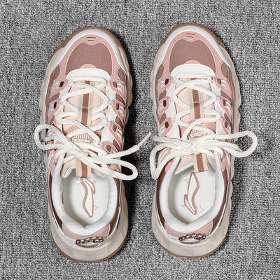 李宁曲奇鞋疯狂动物城联名老爹鞋女鞋2025冬季新款加绒保暖休闲鞋