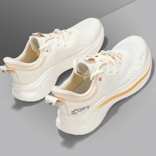 WMS运动休闲鞋 女2025新款 秋季 AGLV040 李宁SOFT 轻便百搭女鞋