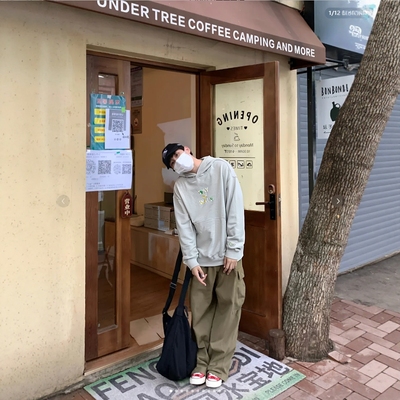 李宁lining卫衣2025新款秋季外套套头男款连帽长袖薄款灰色初中生