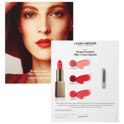 Laura Mercier LM罗拉Rouge Essentiel口红唇膏笔试色卡小样唇刷