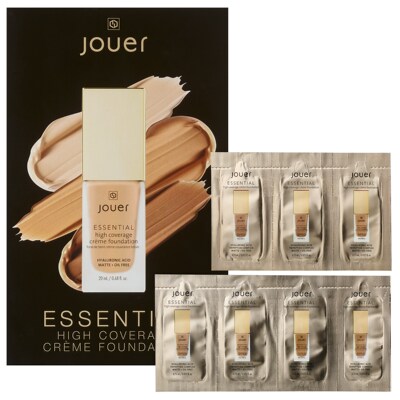 现货Jouer Essential哑光精华高遮瑕粉底液试色卡小样0.75mL*6色