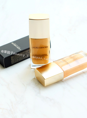现货美国Laura Mercier罗拉LM光泽保湿遮瑕Lumiere金盖粉底液30mL