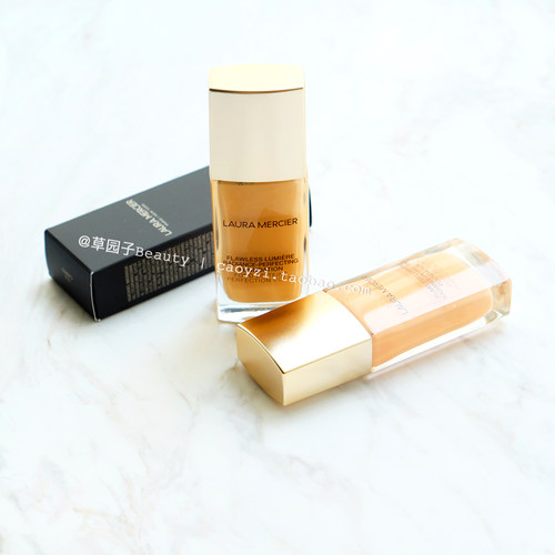 现货美国Laura Mercier罗拉LM光泽保湿遮瑕Lumiere金盖粉底液30mL