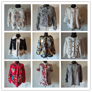 B444vintage古着毛衣外套女秋冬款 复古宽松日系百搭慵懒风上衣