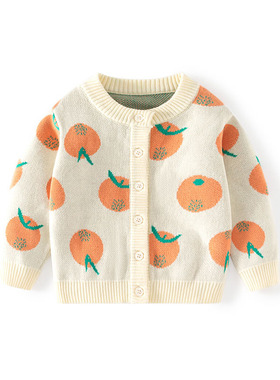 2折清仓特价撤柜童装桔子提花纯棉A类针织开衫儿童秋冬BD830