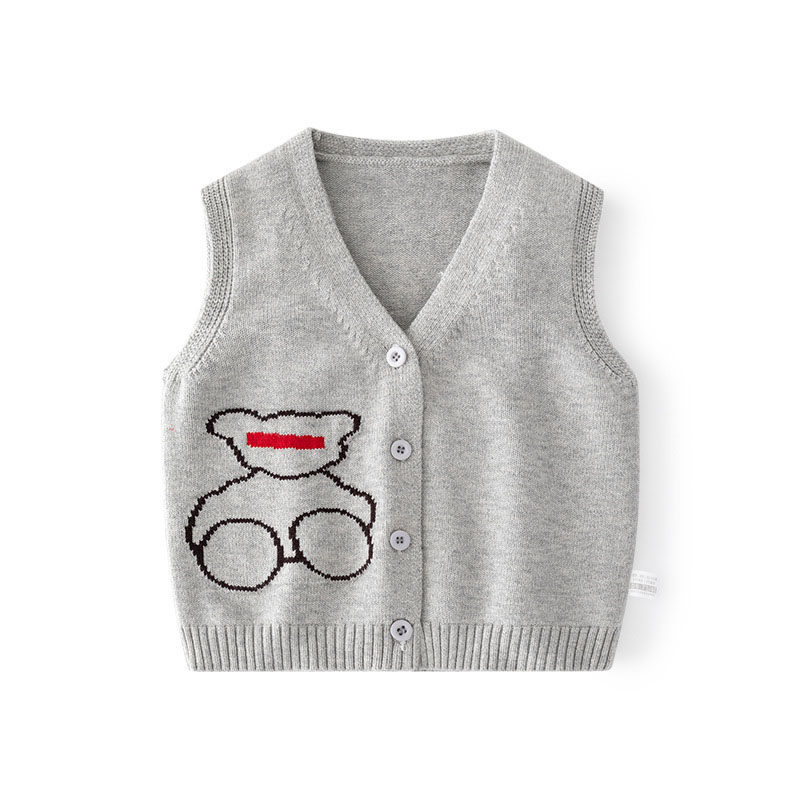 2折清仓特价撤柜童装精梳棉A类宝宝毛衣V领马甲开衫款 PB600