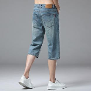 7分裤 高端简约商务七分牛仔裤 百搭直筒休闲短裤 流行时尚 子 男夏季