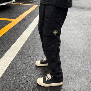 暗黑高帮帆布休闲男鞋系带经典款RICK黑白款OWENS高街高帮帆布鞋