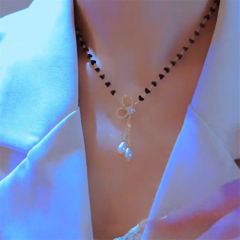 项链女款不掉色蝴蝶结流苏轻奢小众高级2026年新款网红爆款锁骨链