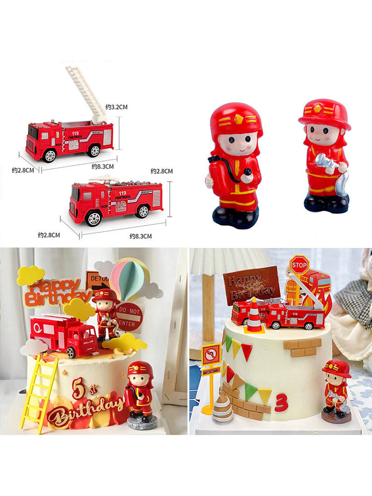 网红英雄消防员消防车烘焙蛋糕装饰摆件红色男孩儿童生日派对插件,节庆用品/礼品,节日装扮用品,淘宝优惠券,粉丝福利购,淘宝优惠卷