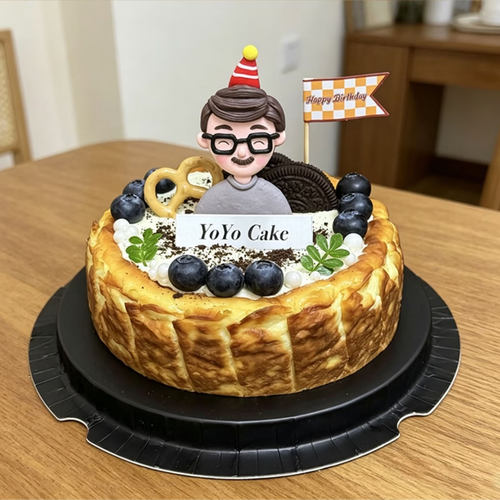 父亲节巴斯克蛋糕装饰软陶爸爸插件生日快乐旗帜奥利奥饼干插牌