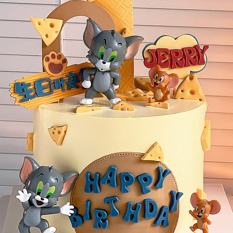 Q版猫和老鼠蛋糕装饰摆件汤姆杰瑞芝士奶酪模具儿童公仔生日装扮,节庆用品/礼品,节日装扮用品,淘宝优惠券,粉丝福利购,淘宝优惠卷