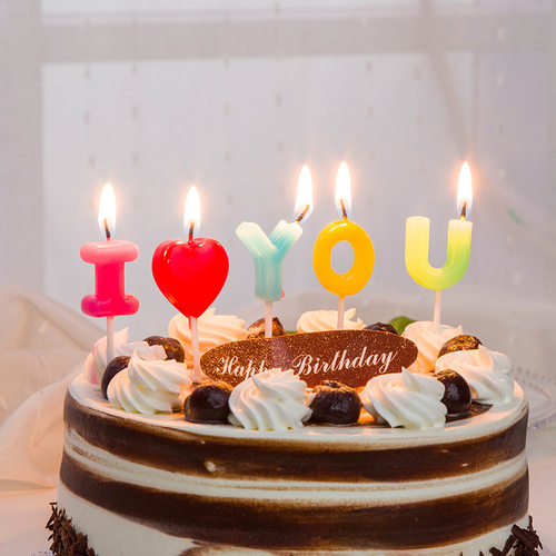 生日蜡烛ILOVEYOU宝宝周岁浪漫