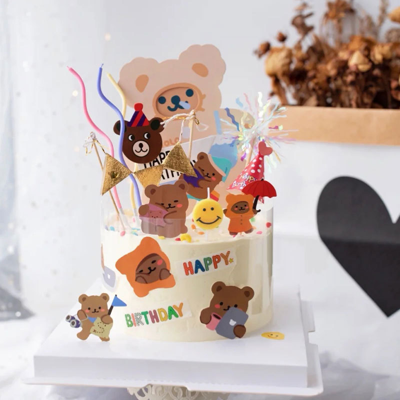 ins贺卡小熊贴纸蛋糕装饰插件