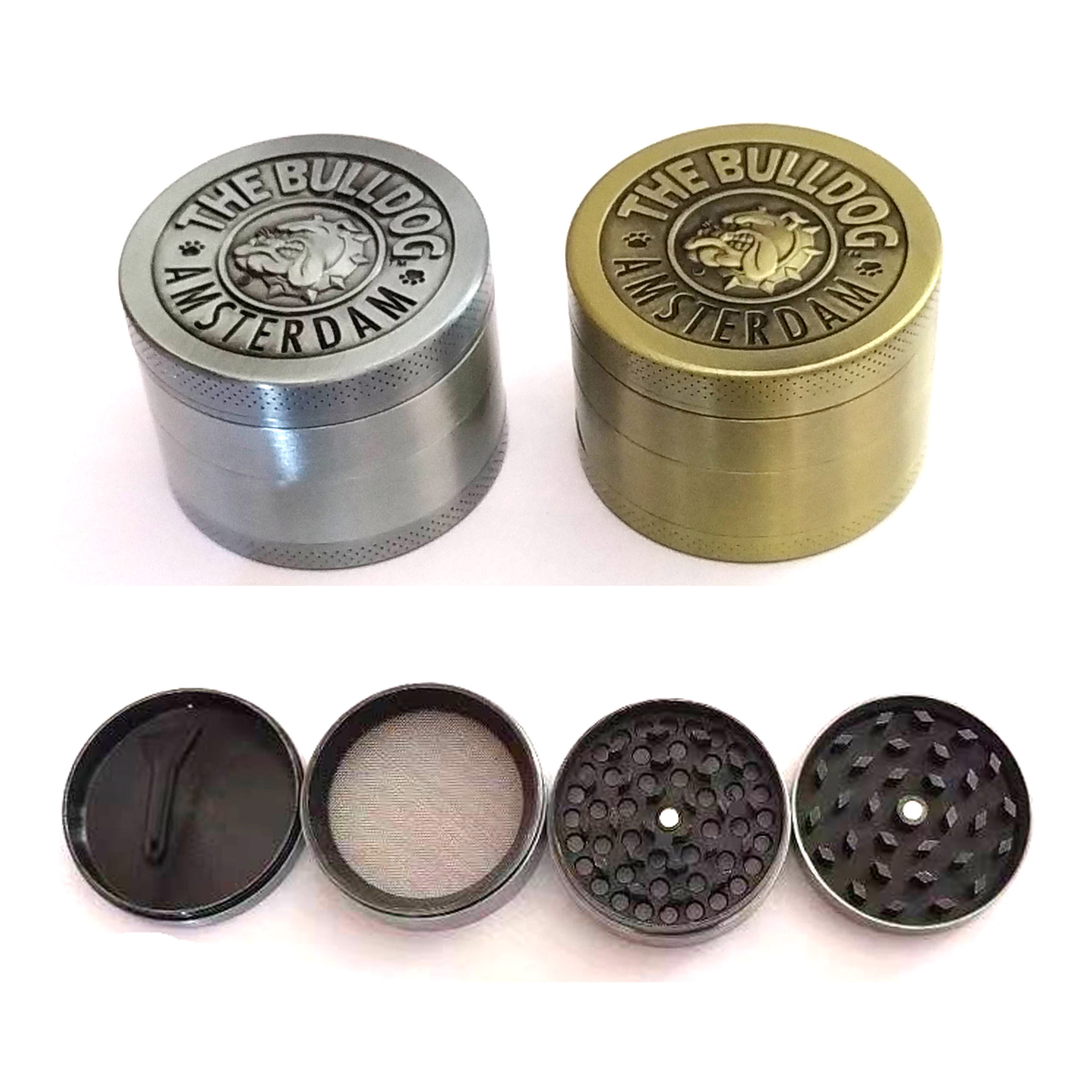 50mm4层斗牛犬磨烟器狗头碎烟器烟草研磨器斗客卷烟器grinder