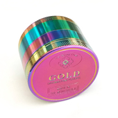 新款 50mm炫彩色GOLD磨烟器彩虹色碎烟器2 英寸冰蓝磨烟盒grinder