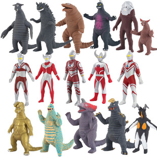 正版奥特曼tpr软胶解压玩具可拉伸怪兽杰克人偶手办儿童全套玩具