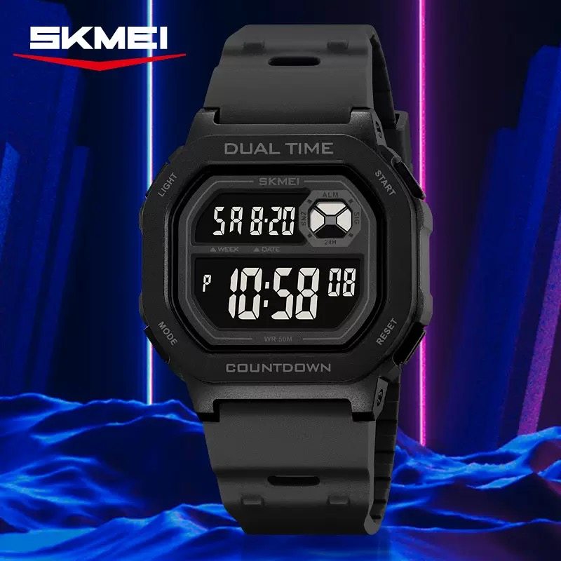 时刻美新款运动夜光游泳防水初高中学生电子表青少年高颜值男手表