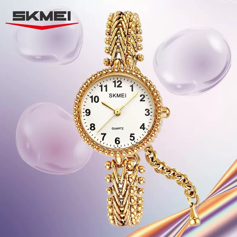 时刻美镶钻手链手表女石英轻奢小表盘防水时尚纯铜带生日礼物精致