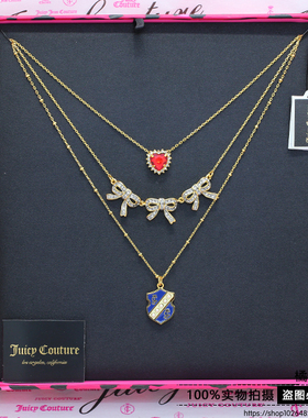 美国juicy项链镶钻多坠叠戴项链