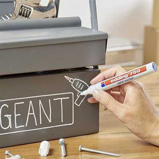 Edding艾迪油漆笔750耐酒精工业钢材耐高温油漆记号笔2-4MM补漆笔