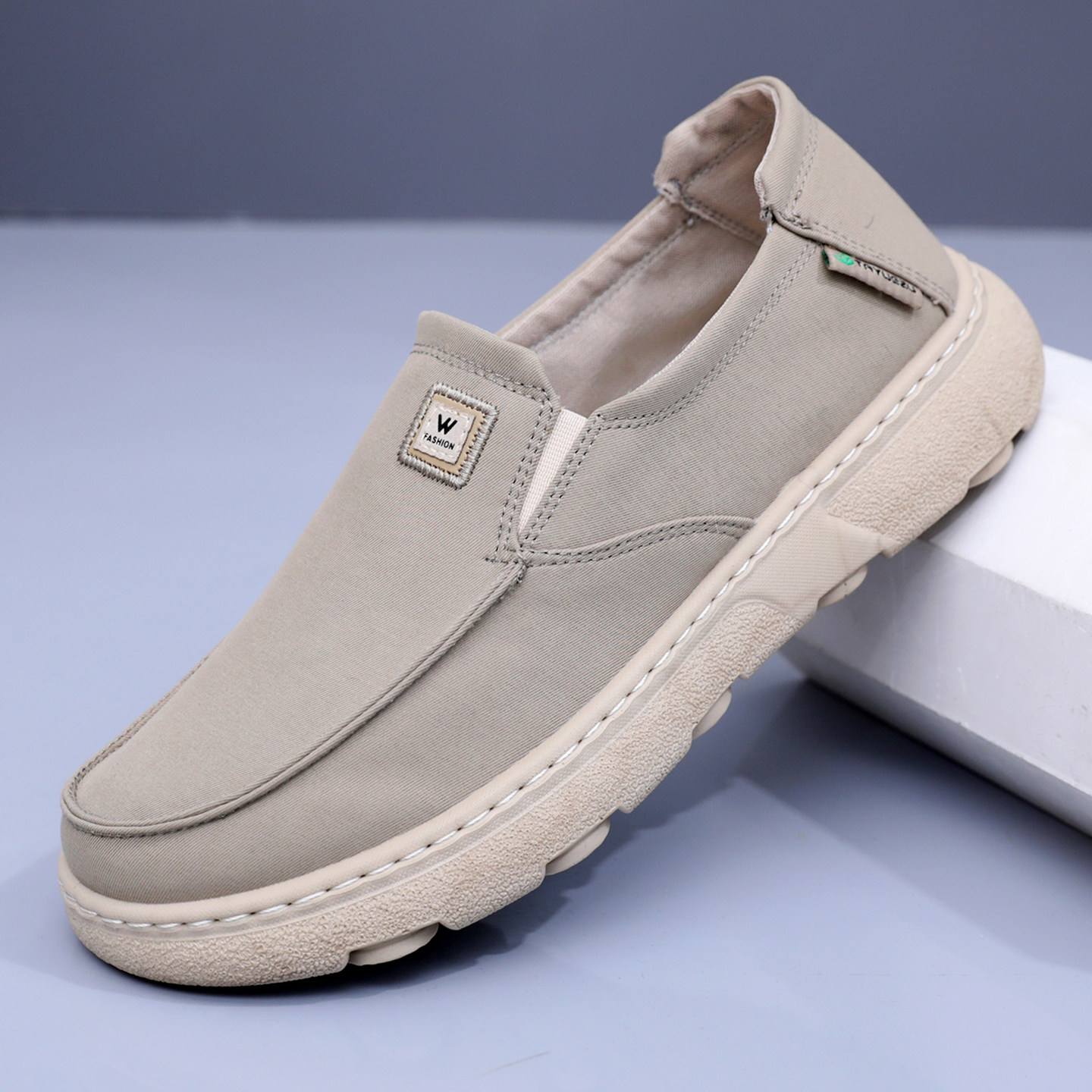 2026春季老北京新款布鞋男鞋一脚蹬透气爸爸鞋软底软面轻便休闲鞋