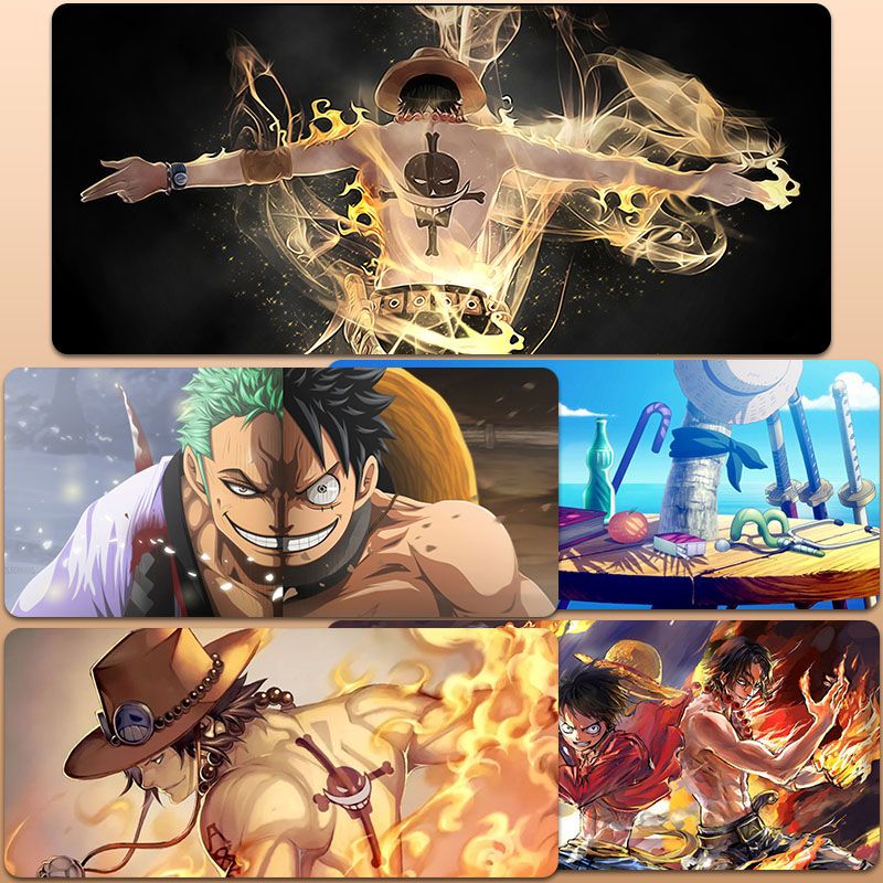 海贼王鼠标垫超大动漫路飞索隆女帝艾斯游戏加厚锁边电脑桌垫定制
