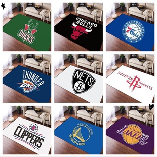篮球系列男生地毯 湖人队勇士队卧室床边毯宿舍房间客厅防滑地垫