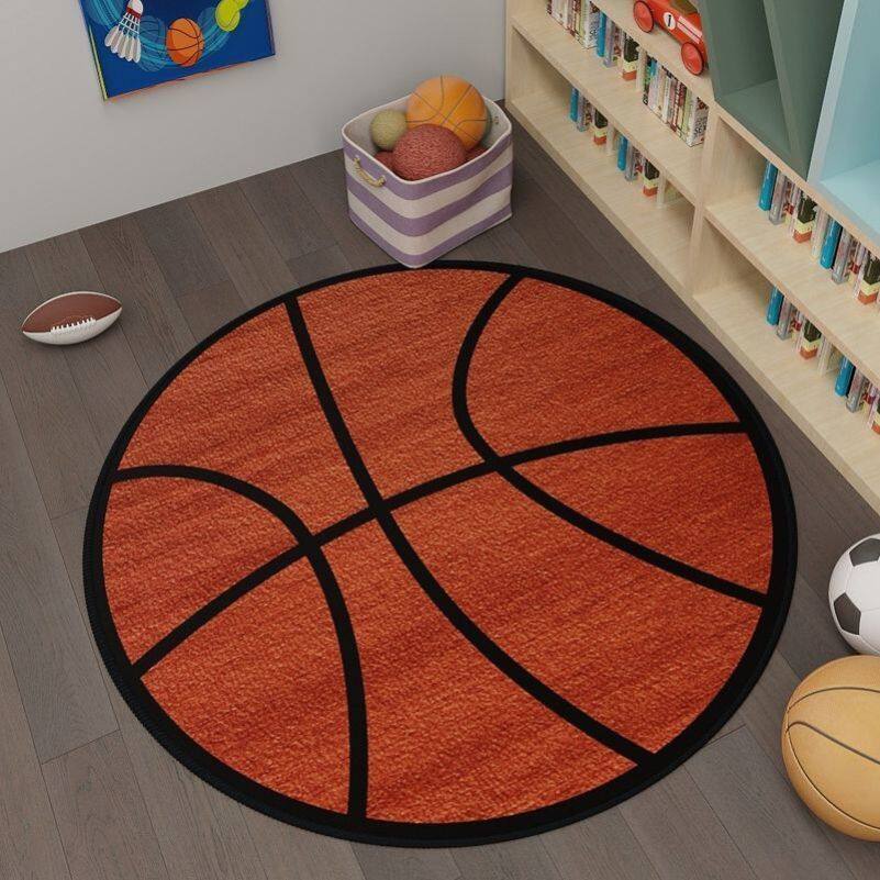 篮球周边地毯圆形脚垫篮球运动主题酒店房间地垫电竞椅子垫防滑垫