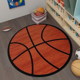 篮球周边地毯圆形脚垫篮球运动主题酒店房间地垫电竞椅子垫防滑垫