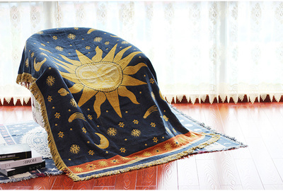 美式乡村风休闲毯艺术星空沙发巾