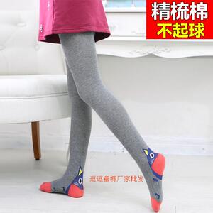 儿童连裤袜纯棉 女童裤袜春秋 精梳棉小女孩连脚袜 学生打底袜子