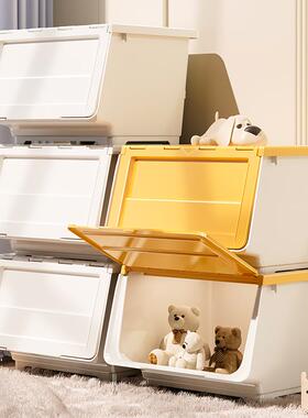 日本进口MUJIE玩具收纳箱前开式翻盖收纳盒储物箱零食衣物整理箱