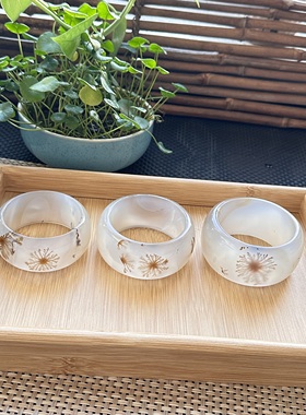 花语玉髓天然海洋玉髓马料草花加宽加厚版玛瑙手镯收藏级58.60.60