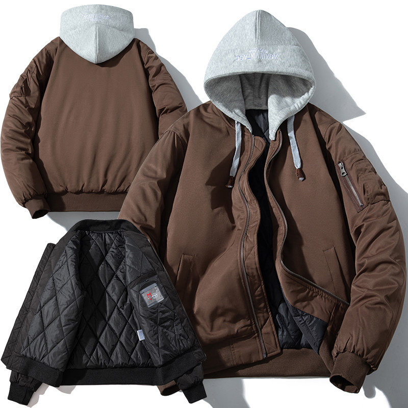 秋冬季加厚棒球服棉服男女宽松百搭飞行员夹克棉衣情侣上衣服外套