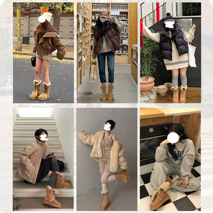 女厚底时尚 回力鞋 加绒加厚保暖棉鞋 冬季 百搭靴子女 子雪地靴女新款