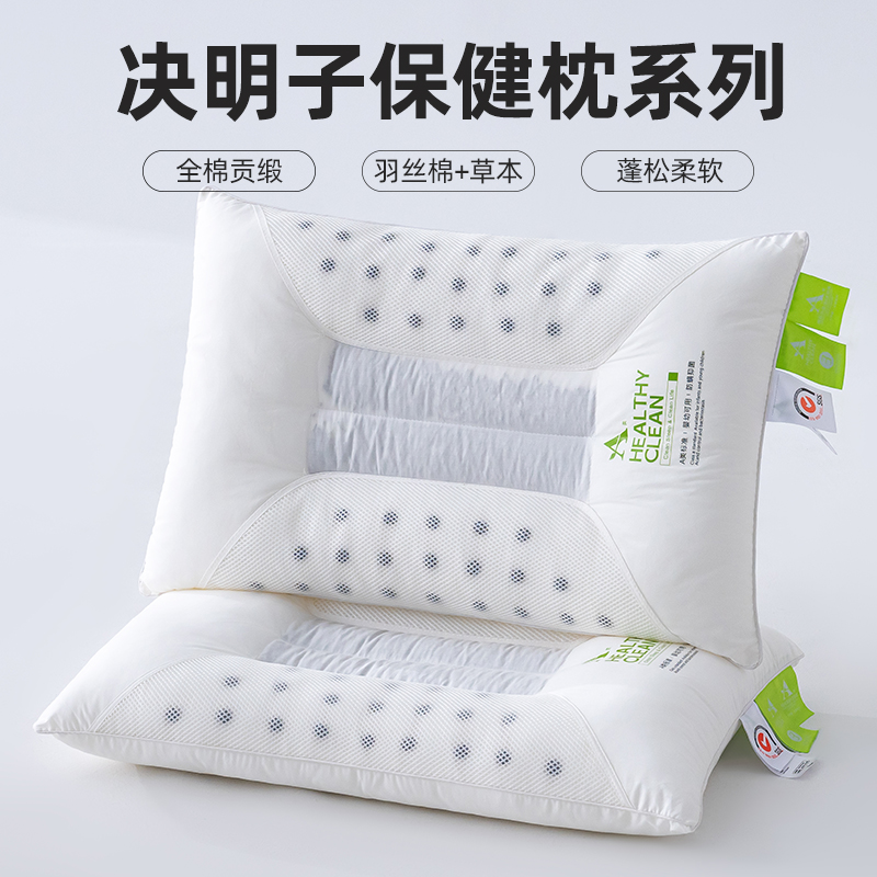 新款全棉A类磁疗决明子保健枕头枕芯贡缎双磁疗按摩枕磁疗枕