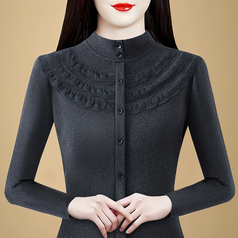 德绒保暖内衣女士加厚加绒上衣冬季新款内搭超舒服高级打底衫大码