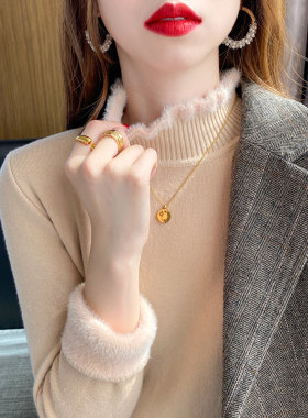 打底衫保暖加绒女半高领