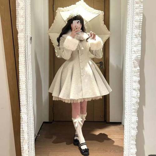 少女感大小姐风蝴蝶结收腰大衣