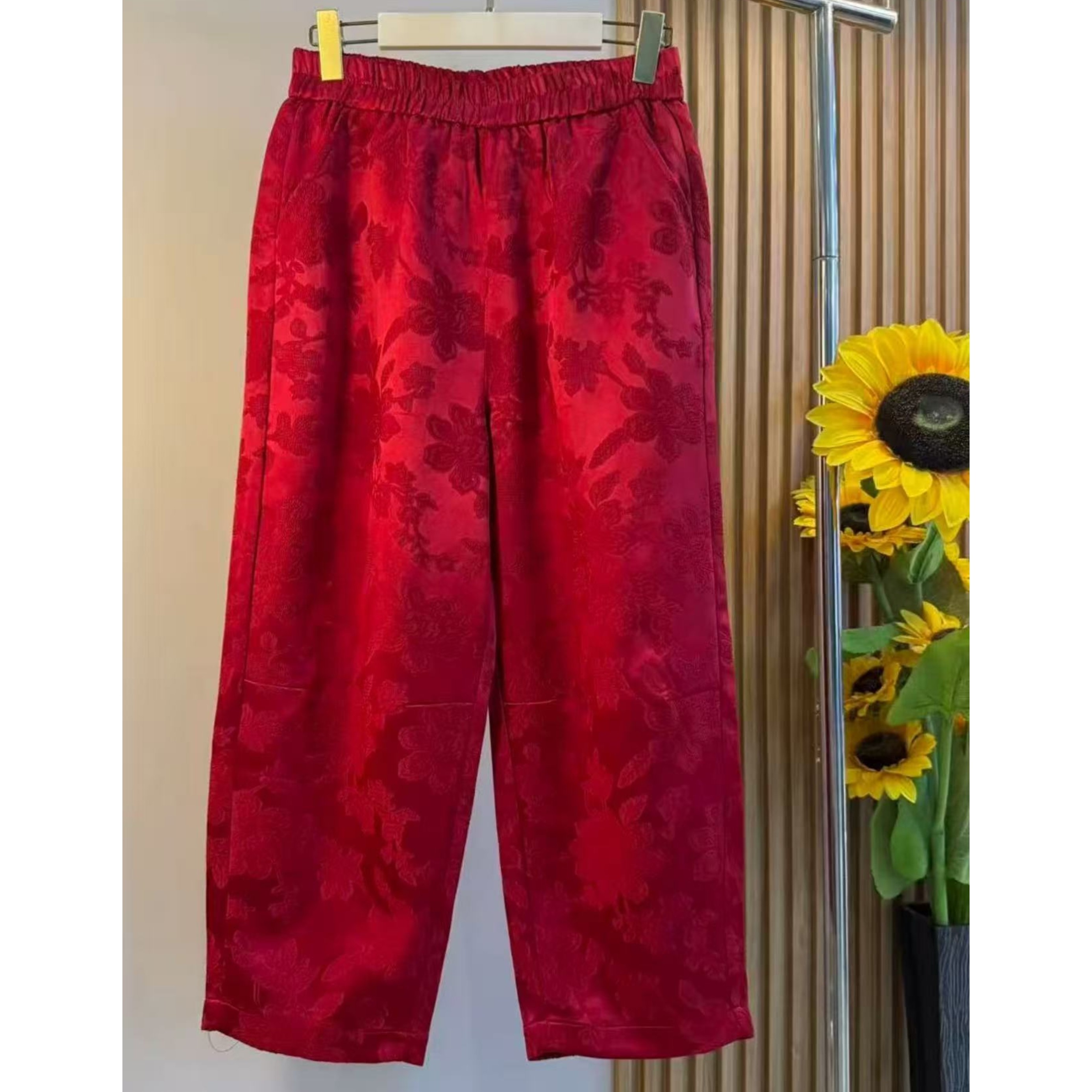 2026新款大码女装气质新中式国风高级暗花洋气款裤子,女装/女士精品,大码裤装,淘宝优惠券,粉丝福利购,淘宝优惠卷