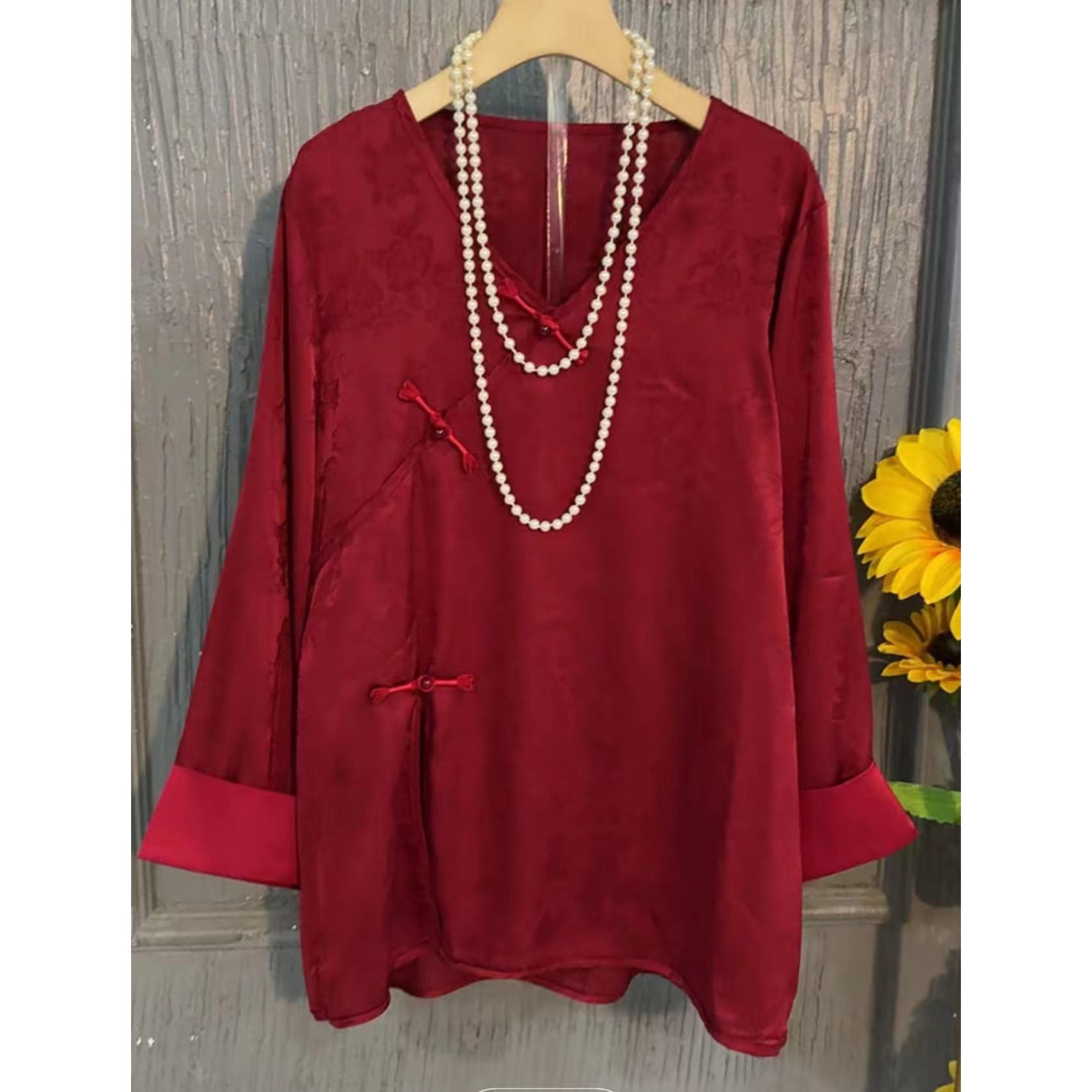 国风新中式大码女装盘扣开叉衬衫女2024新款宽松显瘦富贵款,女装/女士精品,大码内搭,淘宝优惠券,粉丝福利购,淘宝优惠卷