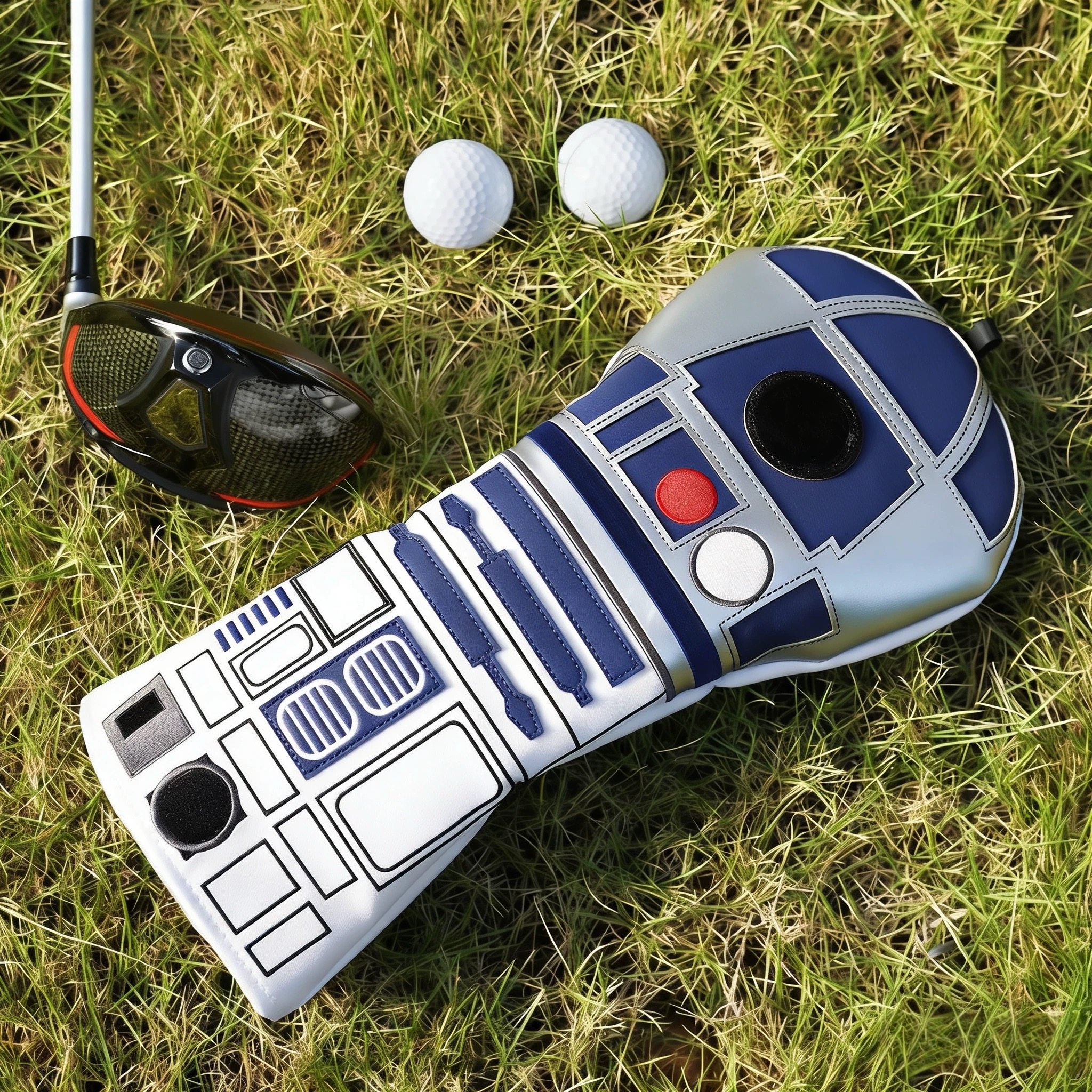 高尔夫一号木杆套 R2-D2机器人造型 个性球杆保护头套高尔夫配件
