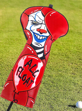 现货红色PU小丑回魂系列新品Golf Headcover高尔夫帽套木杆套