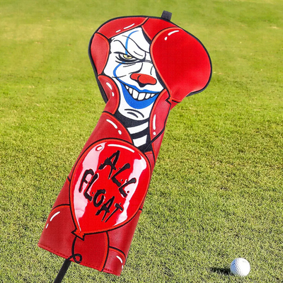 现货红色PU小丑回魂系列新品Golf Headcover高尔夫帽套木杆套